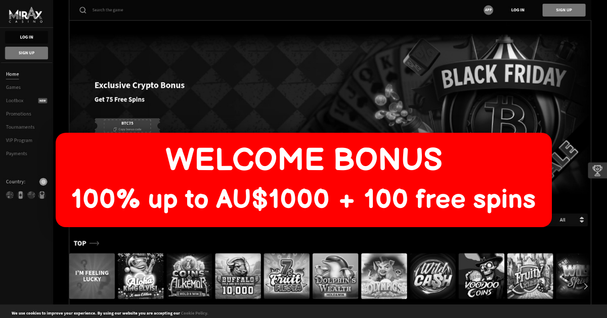 Mirax Casino banner